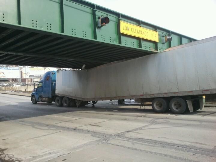 Semi hits bridge